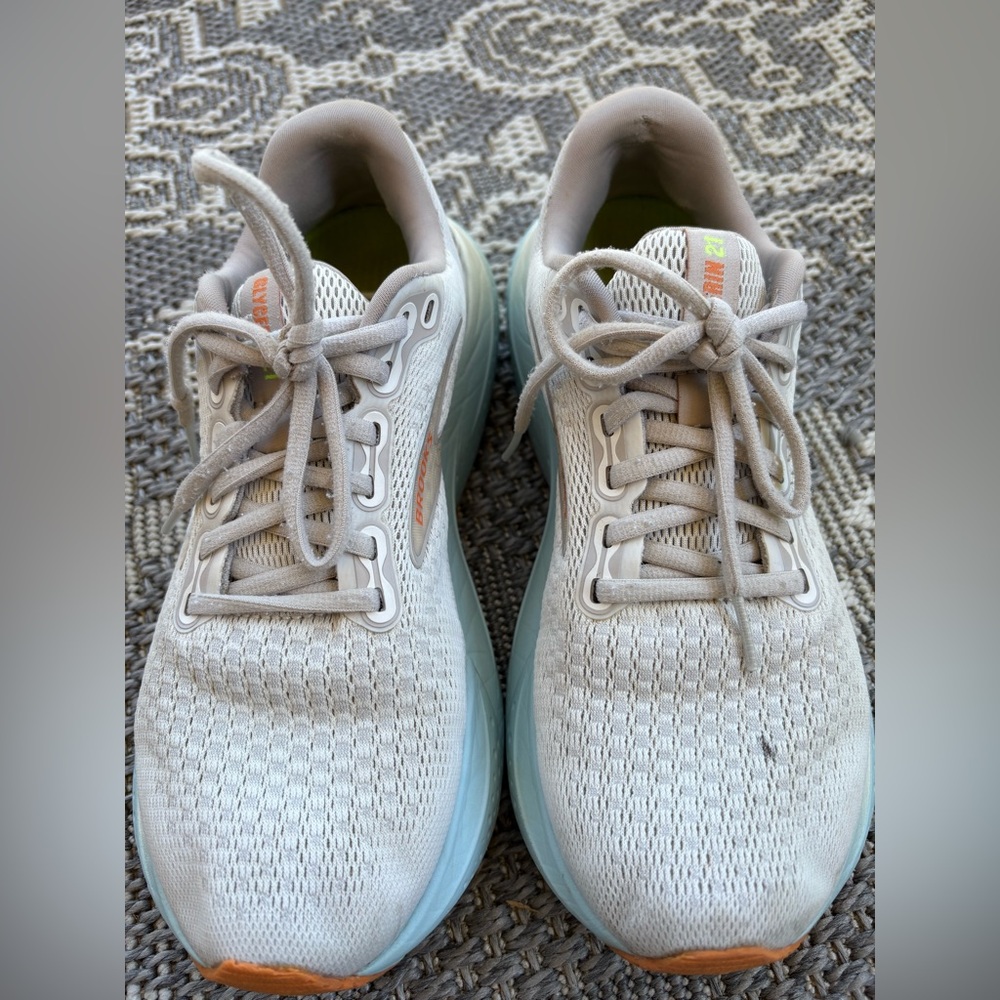 Brooks Glycerin 21 Womens 8.5 beige/grey Running Walking 1204081B195 Sneaker - Picture 6 of 16